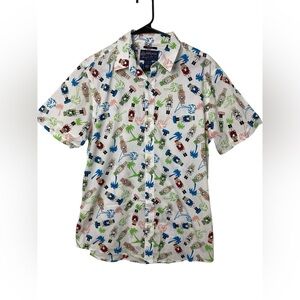 American Rag Nutcracker button down shirt cotton short sleeve men’s Sz Medium
